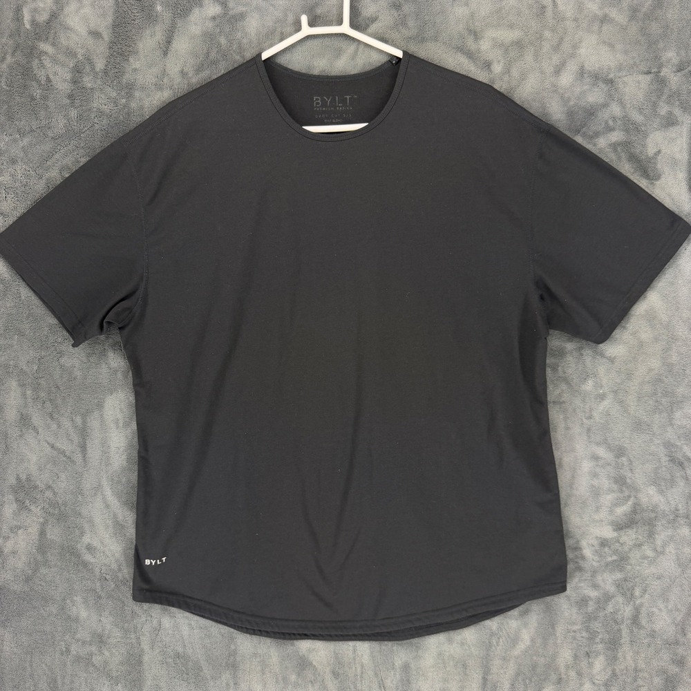 BYLT Premium Basics Mens Drop Cut Short Sleeve T-Shirt Black XXL DC_SS_BLK_XXL‎